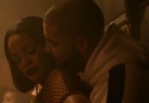 Rihanna e Drake contracenam em teaser do clipe de ‘Work’ Rihanna contracenando com Drake em cena do clipe de "Work" (Foto: Reprodução/YouTube)