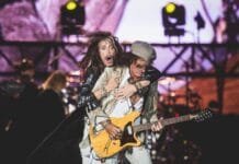 Rock in Rio 2017: Aerosmith faz show no Palco Mundo recheado de sucessos Steven Tyler e Joe Perry no Palco Mundo do Rock in Rio (Foto: Fernando Schlaepfer/I Hate Flash)