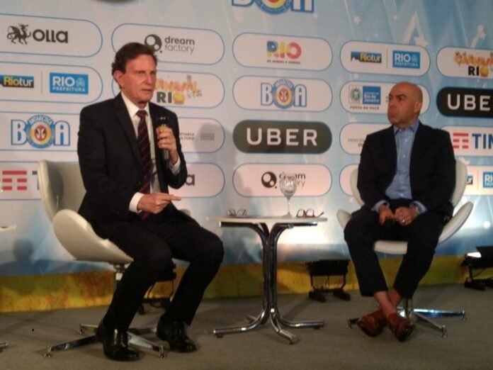O prefeito do Rio de Janeiro, Marcelo Crivella, e o presidente da Riotur, Marcelo Alves (Foto: RioTur)