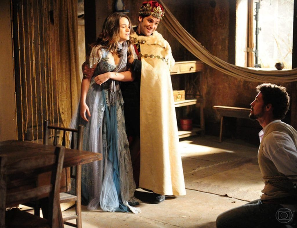 Bianca Bin, Bruno Gagliasso e Cauã Reymonde em "Cordel Encantado", 2011 (Foto: João Miguel Júnior/TV Globo)