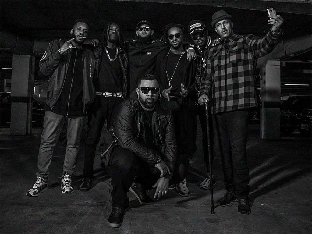 Devasto, Mano Brown, Emicida, Rael, Rincon Sapiência, BK e Djonga (Foto: Divulgação)