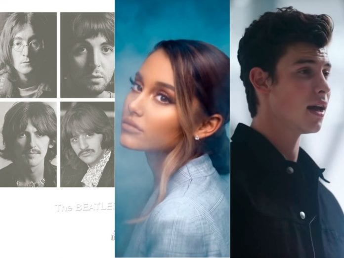 The Beatles, Ariana Grande e Shawn Mendes estão entre os destaques dos lançamentos da semana pela Universal Music em novembro (Foto: Reprodução)