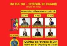 ‘Ha Ha Ha – Festival de Humor’ retorna ao palco do Teatro dos Quatro no dia 7 de fevereiro Ha Ha Ha - Festival de Humor (Divulgação)