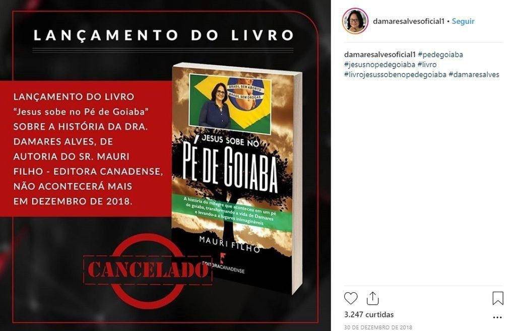 Ministra publicou em seu perfil no Instagram que o evento não aconteceria mais (Foto: Reprodução/Instagram)