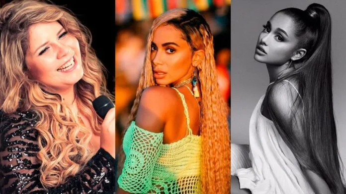 Marília Mendonça, Anitta e Ariana Grande (Fotos: Divulgação)