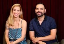 Mel Lisboa comenta sobre espetáculo ‘Dogville’ e série ‘Coisa Mais Linda’ Mel Lisboa e Alvaro Leme (Foto: Divulgação)