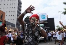 Carnaval 2019: Carlinhos Brown arrasta mais de 100 mil pessoas na estreia do Bloco du Brasil em São Paulo Carlinhos Brown arrasta multidão na estreia do Bloco du Brasil de São Paulo (Foto: Marcos Credie)
