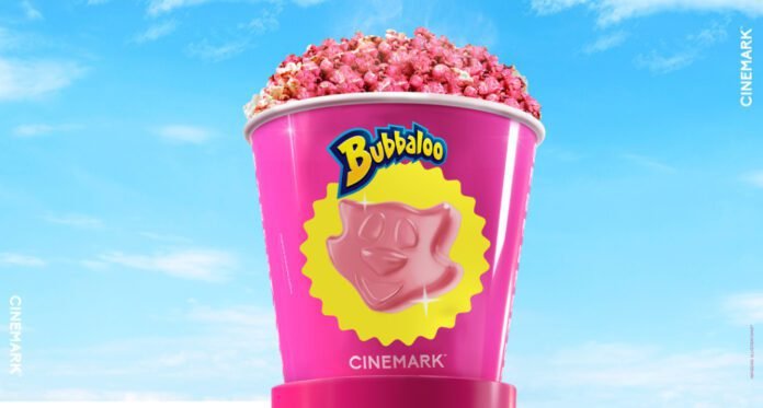 Cinemark e Bubbaloo lançam combo com pipoca rosa