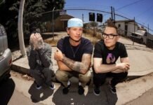 blink-182 anuncia lançamento do álbum ‘One More Time’ Mark Hoppus, Tom DeLonge e Travis Barker (Foto: Divulgação)