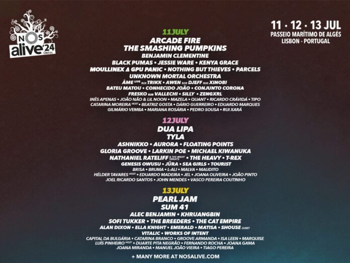 Festival NOS Alive divulga programação completa para julho de 2024