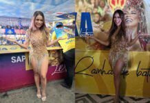 Com look dourado, Lexa Brilha em Final de Samba na Unidos da Tijuca (Fotos: Divulgação)