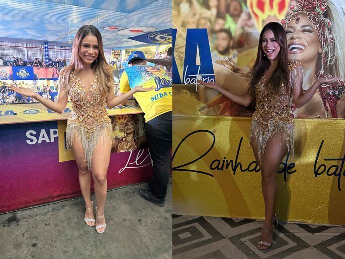 Com look dourado, Lexa Brilha em Final de Samba na Unidos da Tijuca (Fotos: Divulgação)