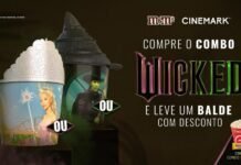 Cinemark lança combo de "Wicked" com baldes colecionáveis de Elphaba e Glinda (Foto: Divulgação/Cinemark)