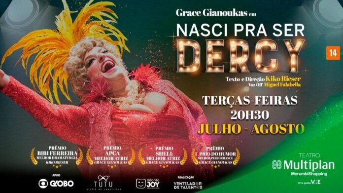 Grace Gianoukas vive Dercy Gonçalves em monólogo dirigido por Kiko Rieser (Foto: Divulgação) Grace Gianoukas vive Dercy Gonçalves em monólogo dirigido por Kiko Rieser (Foto: Divulgação)