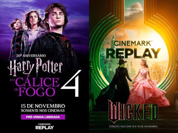 Cinemark Replay terá reexibições de 'Wicked' e 'Harry Potter e o Cálice de Fogo' em novembro Cinemark Replay terá reexibições de 'Wicked' e 'Harry Potter e o Cálice de Fogo' em novembro