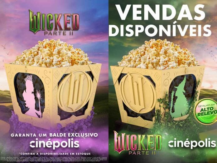 Cinépolis inicia vendas de balde colecionável inspirado no filme 'Wicked 2'