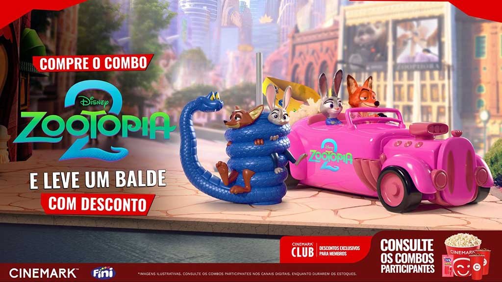 Itens colecionáveis incluem copos e balde temático do carro de Judy e Nick (Foto: Divulgação/Cinemark) Itens colecionáveis incluem copos e balde temático do carro de Judy e Nick (Foto: Divulgação/Cinemark)