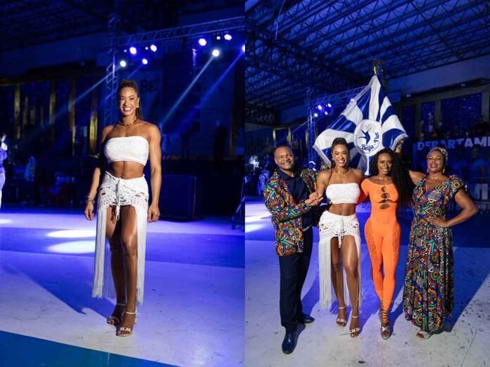 Aline compareceu na noite de ontem nos ensaios técnicos da Beija-Flor, em Nilópolis (Foto: Hudson Freitas/Blick Haus)