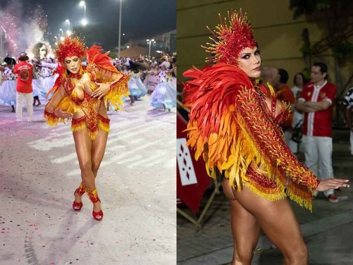 Alice Alves renasce como 'Fênix' e é ovacionada em mini desfile da Estácio de Sá (Foto: Jorgemar Branco Braga) Alice Alves renasce como 'Fênix' e é ovacionada em mini desfile da Estácio de Sá (Foto: Jorgemar Branco Braga)