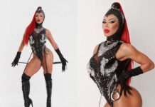 Rainha de bateria da Porto da Pedra, Andrea Andrade leva enredo 2026 ao mini-desfile da Ritmo Feroz Andrea Andrade, rainha de bateria da Ritmo Feroz da Porto da Pedra, apresenta o figurino do mini-desfile durante o esquenta de Carnaval 2026 (Foto: Divulgação)