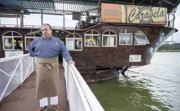 Jacquin enfrenta restaurante parado no tempo em ‘Pesadelo na Cozinha’ Jacquin visita restaurante na Represa Billings em novo episódio (Foto: Renato Pizzutto/Band)