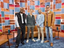‘Papo de Segunda’ inicia nova temporada com Gil do Vigor e Rafael Zulu João Vicente, Francisco Bosco, Gil do Vigor e Rafael Zulu apresentam nova temporada de 'Pado de Segunda', no GNT (Foto: GNT/Ju Coutinho)