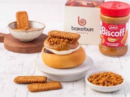 Bakebun e Biscoff lançam edição limitada com cinnamon roll Bakebun e Biscoff apresentam edição limitada disponível durante julho (Foto: Divulgação)