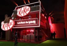 KitKat terá estande de três andares no Rock in Rio 2026 Estande da KitKat terá três andares e vista para o Palco Mundo (Foto: Divulgação/KitKat)