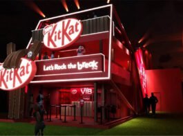 KitKat terá estande de três andares no Rock in Rio 2026 Estande da KitKat terá três andares e vista para o Palco Mundo (Foto: Divulgação/KitKat)