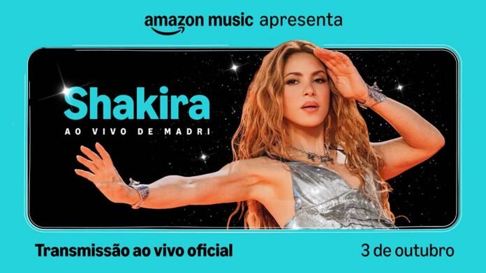 Shakira terá show de Madri transmitido ao vivo pelo Amazon Music em 3 de outubro (Foto: Divulgação/Amazon Music)