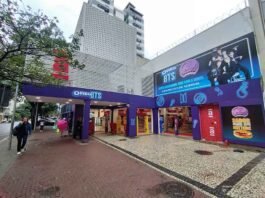 Oreo BTS ganha primeira flagship no Brasil em loja da Americanas no Rio Flagship de Oreo BTS ocupa loja da Americanas em Ipanema, no Rio de Janeiro (Foto: Divulgação)