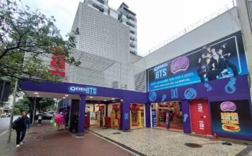 Oreo BTS ganha primeira flagship no Brasil em loja da Americanas no Rio Flagship de Oreo BTS ocupa loja da Americanas em Ipanema, no Rio de Janeiro (Foto: Divulgação)