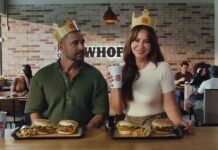 Paolla Oliveira e Diogo Nogueira voltam a ficar juntos em campanha do Burger King Paolla Oliveira e Diogo Nogueira participam da nova campanha do Burger King (Foto: Divulgação/Burger King)