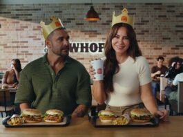 Paolla Oliveira e Diogo Nogueira voltam a ficar juntos em campanha do Burger King Paolla Oliveira e Diogo Nogueira participam da nova campanha do Burger King (Foto: Divulgação/Burger King)
