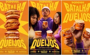 Popeyes cria batalha de rap para apresentar três sabores de molhos Popeyes lança 'Batalha dos Queijos' para apresentar três opções de 'Molhões' (Foto: Divulgação)