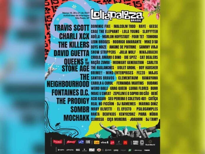 Lollapalooza Brasil 2027 acontece nos dias 19, 20 e 21 de março, no Autódromo de Interlagos, em São Paulo (Foto: Divulgação)